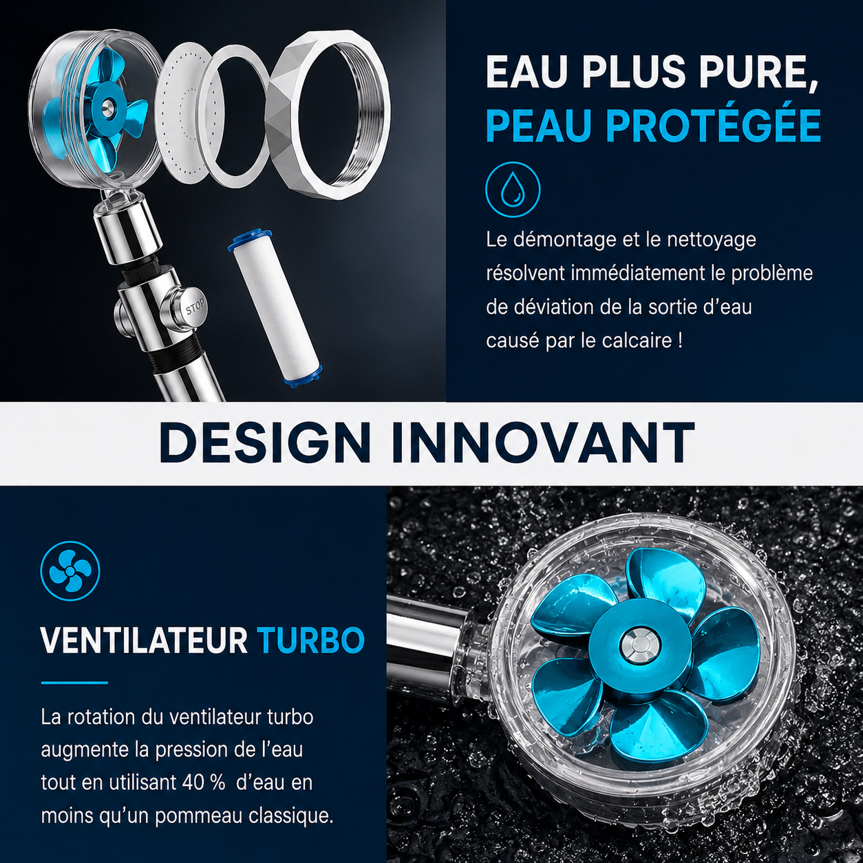 HydroPure™ – Pommeau de Douche Haute Pression